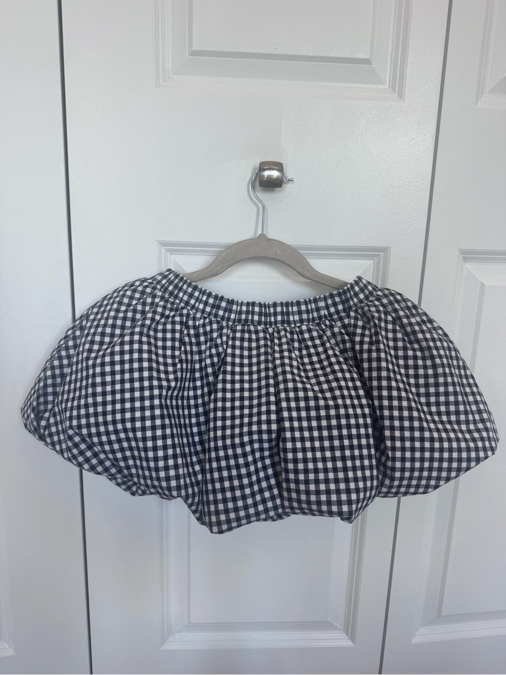 Aritzia Black & White Gingham Bubble Skirt